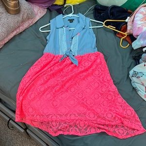 kids blue and pink dress